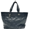 シャネル CHANEL パリビアリッツトートMM A34209 11番台 ブラック シルバー金具 コーティングキャンバス レディース トートバッグ
