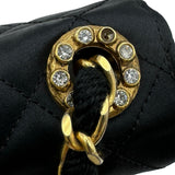 シャネル CHANEL マトラッセラインストーンココマークチェーンショルダー 0番台 ブラック ゴールド金具 シルクサテン/ラインストーン レディース ショルダーバッグ