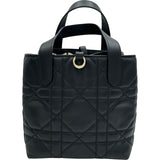 クリスチャン・ディオール Christian Dior バーティカルトートバッグ スモール M28350SNW_M900 ブラック ゴールド金具 カーフスキン レディース ショルダーバッグ