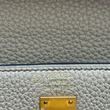 エルメス HERMES ケリー25 内縫い パーソナルオーダー B刻印 トレンチ・グリペール マットゴールド金具 トゴ レディース ショルダーバッグ