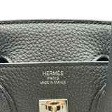 エルメス HERMES バーキン25 U刻印 ブラック シルバー金具 トゴ レディース ハンドバッグ