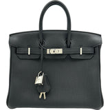 エルメス HERMES バーキン25 U刻印 ブラック シルバー金具 トゴ レディース ハンドバッグ