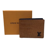 ルイ・ヴィトン LOUIS VUITTON ポルトフォイユミュルティプル N81819 ブラウン アリゲーター アリゲーター ユニセックス 二つ折り財布