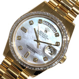 ロレックス ROLEX デイデイト ホワイトシェル 118398BR ゴールド K18イエローゴールド K18YG メンズ 腕時計