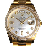 ロレックス ROLEX デイデイト ホワイトシェル 118398BR ゴールド K18イエローゴールド K18YG メンズ 腕時計