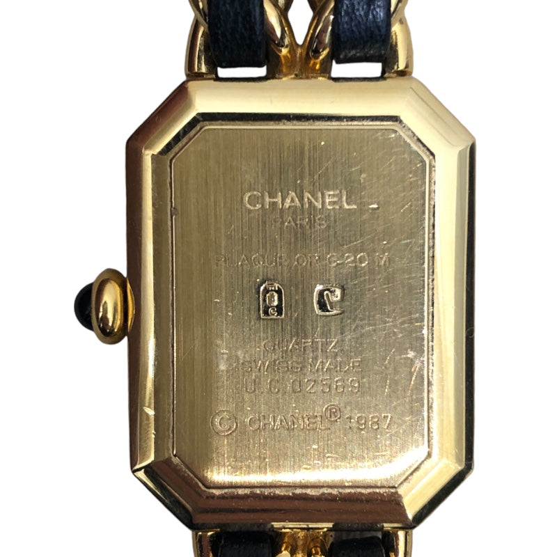 シャネル CHANEL プルミエールS H0001 ブラック GP レディース 腕時計