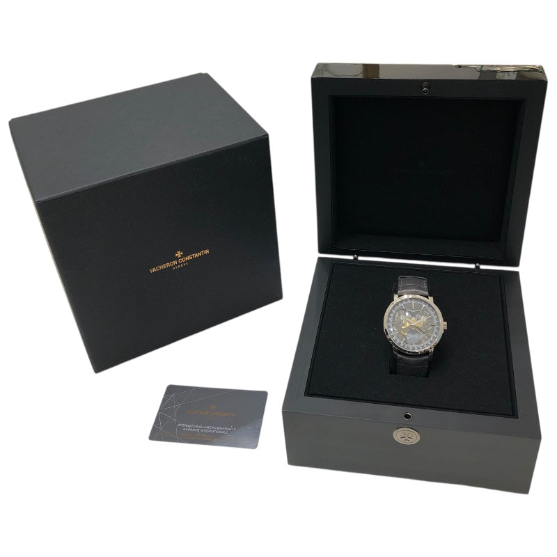 ヴァシュロン・コンスタンタン VACHERON CONSTANTIN トラディショナル コンプリート カレンダー オープンフェイス X40G3090 グレー K18ホワイトゴールド K18WG メンズ 腕時計