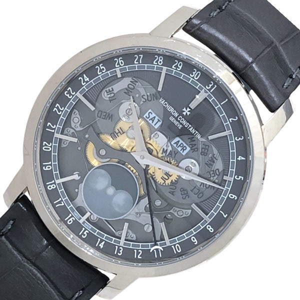 ヴァシュロン・コンスタンタン VACHERON CONSTANTIN トラディショナル コンプリート カレンダー オープンフェイス X40G3090 グレー K18ホワイトゴールド K18WG メンズ 腕時計