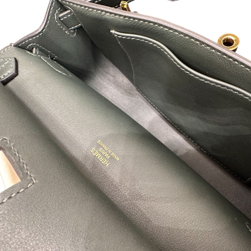エルメス HERMES ジプシエールミニ ヴェールフォンセ　GD色金具 スイフト ユニセックス ショルダーバッグ
