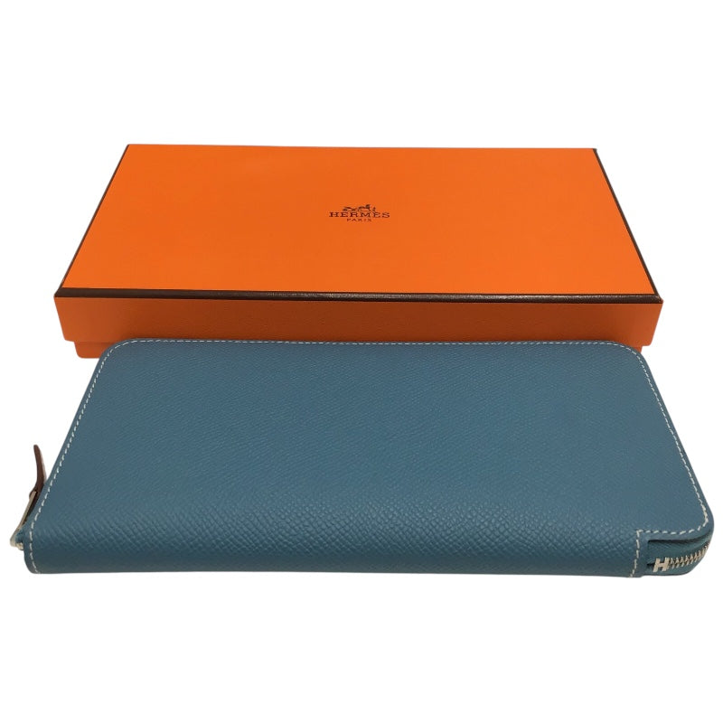 エルメス HERMES アザップロング　シルクイン ブルージーン　SV色金具 エプソン ユニセックス 長財布