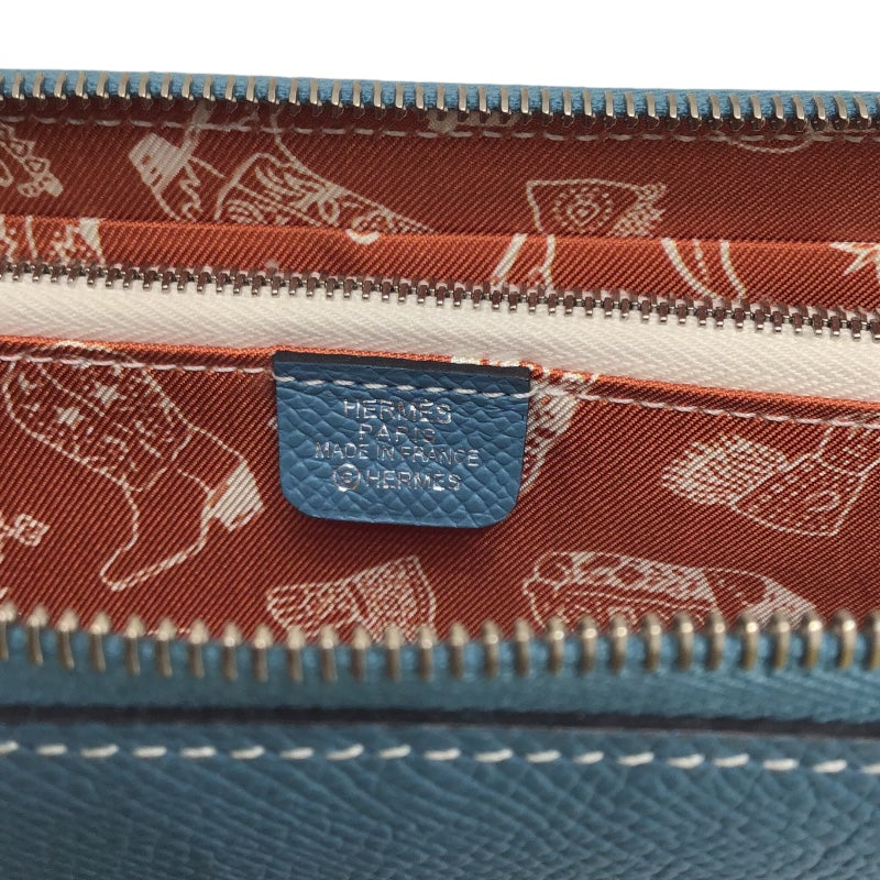 エルメス HERMES アザップロング　シルクイン ブルージーン　SV色金具 エプソン ユニセックス 長財布