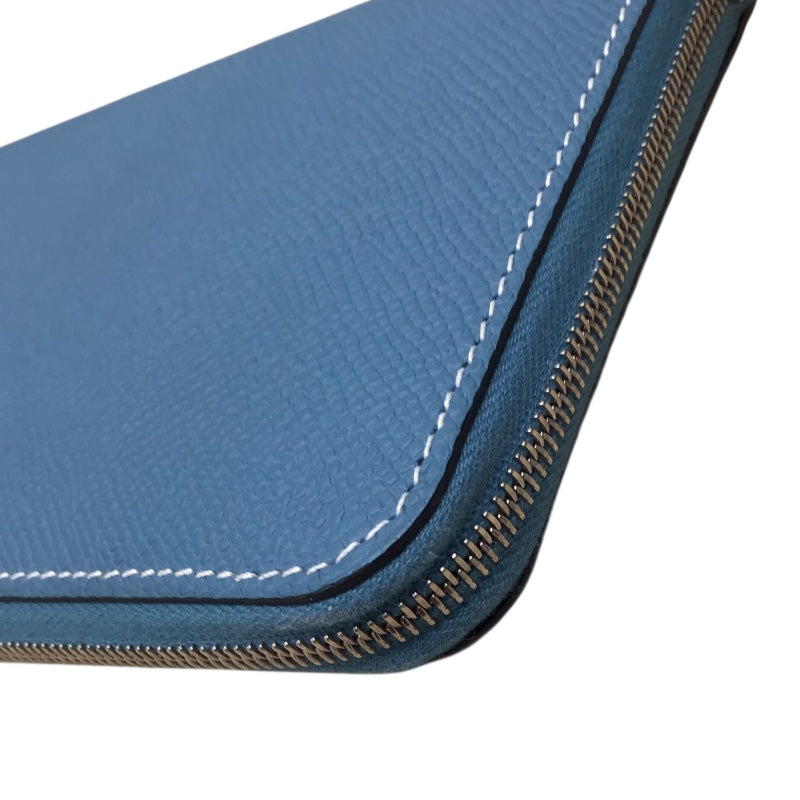 エルメス HERMES アザップロング　シルクイン ブルージーン　SV色金具 エプソン ユニセックス 長財布
