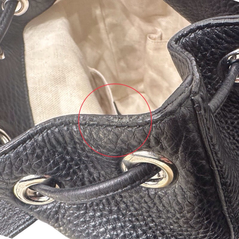 グッチ GUCCI バンブーリュックサック ブラック レザー レディース リュック・デイパック