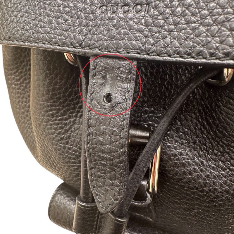 グッチ GUCCI バンブーリュックサック ブラック レザー レディース リュック・デイパック