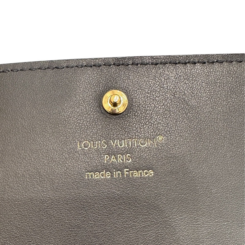 ルイ・ヴィトン LOUIS VUITTON ポルトフォイユ・カプシーヌ　タイニー ブラック トリヨン　レザー レディース 二つ折り財布