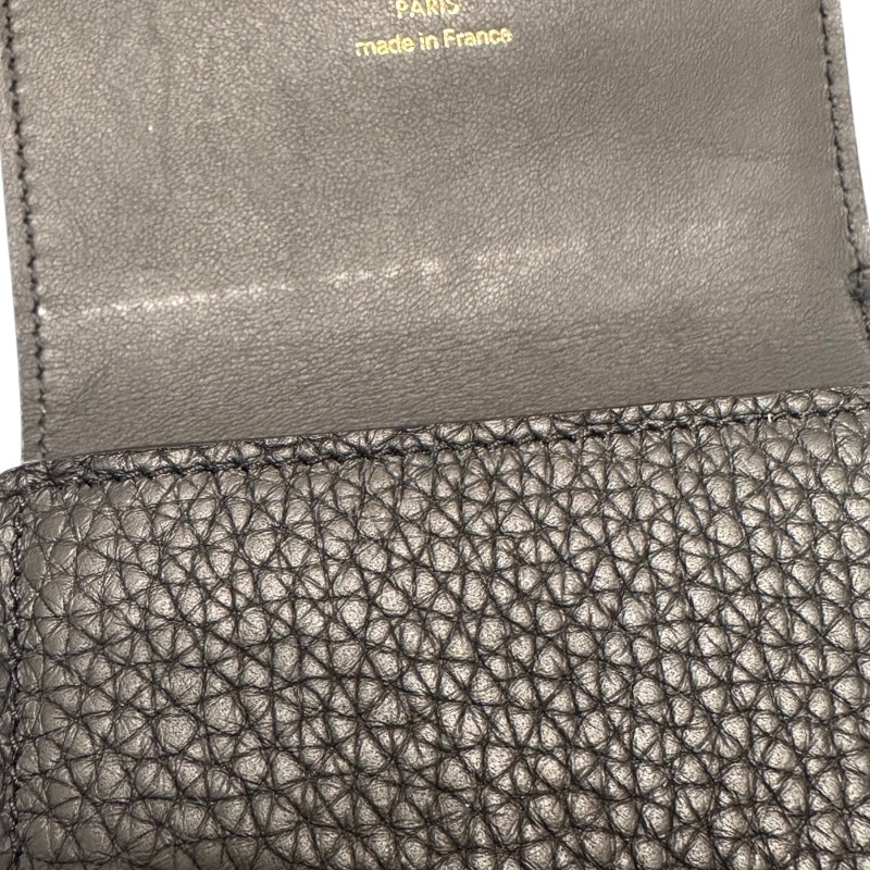 ルイ・ヴィトン LOUIS VUITTON ポルトフォイユ・カプシーヌ　タイニー ブラック トリヨン　レザー レディース 二つ折り財布