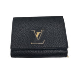ルイ・ヴィトン LOUIS VUITTON ポルトフォイユ・カプシーヌ　タイニー ブラック トリヨン　レザー レディース 二つ折り財布