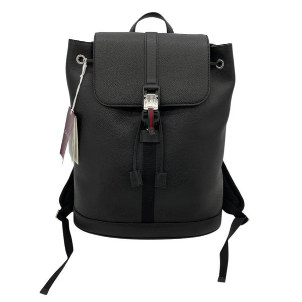 グッチ GUCCI ミディアムバックパック 816750 ブラック　シルバー金具 レザー メンズ リュック・デイパック
