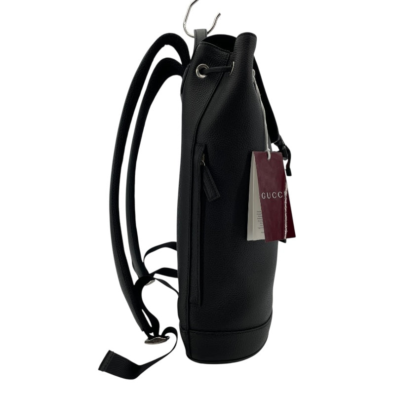 グッチ GUCCI ミディアムバックパック 816750 ブラック　シルバー金具 レザー メンズ リュック・デイパック