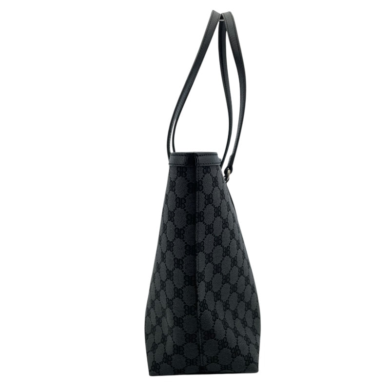 バレンシアガ BALENCIAGA ｘグッチコラボ　ザ・ハッカープロジェクト　トートバッグ 680125 ブラック キャンバス/レザー レディース トートバッグ