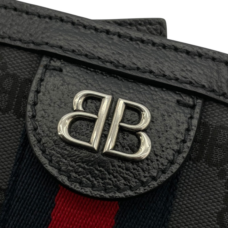 バレンシアガ BALENCIAGA ｘグッチコラボ　ザ・ハッカープロジェクト　トートバッグ 680125 ブラック キャンバス/レザー レディース トートバッグ