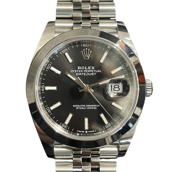 ロレックス ROLEX デイトジャスト41 126300 ブラック SS メンズ 腕時計