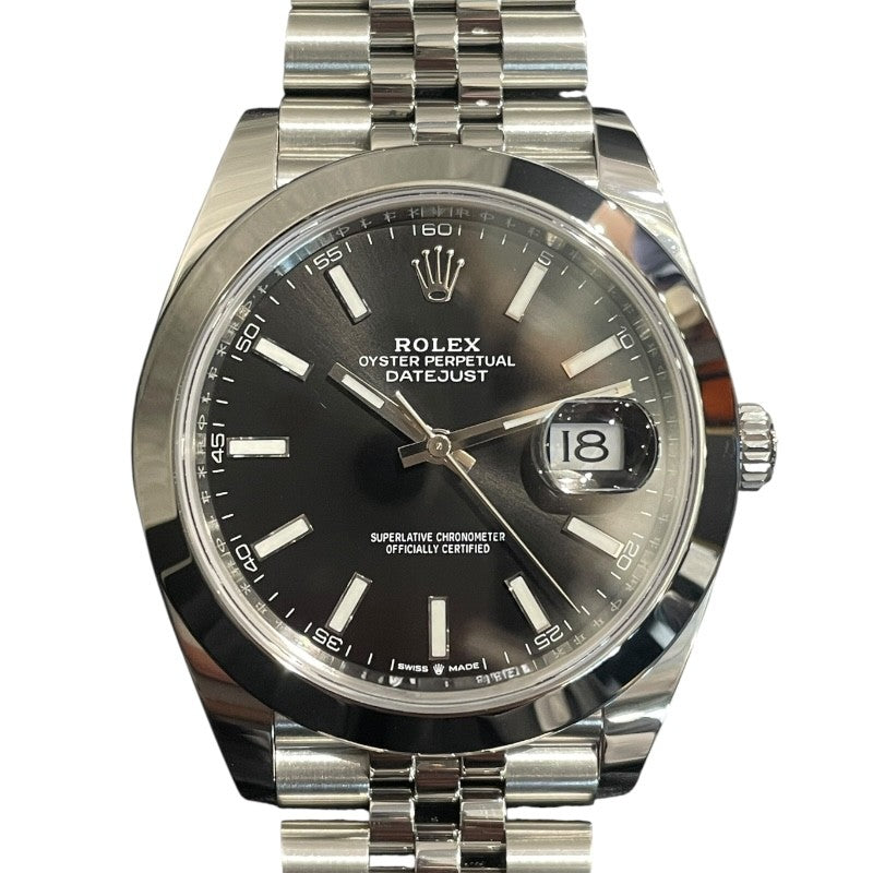 ロレックス ROLEX デイトジャスト41 126300 ブラック SS メンズ 腕時計