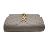 サンローラン SAINT LAURENT カサンドラマトラッセマルチフォールド ウォレット 692061 ベージュ系 GD金具 カーフ レディース 三つ折り財布