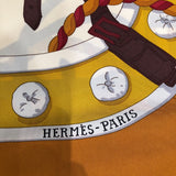 エルメス HERMES カレ90 RONDS DE MARCHE ブラウン シルク レディース スカーフ
