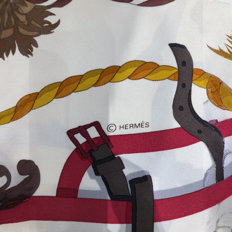 エルメス HERMES カレ90 RONDS DE MARCHE ブラウン シルク レディース スカーフ