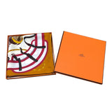 エルメス HERMES カレ90 RONDS DE MARCHE ブラウン シルク レディース スカーフ