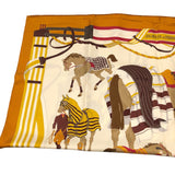 エルメス HERMES カレ90 RONDS DE MARCHE ブラウン シルク レディース スカーフ