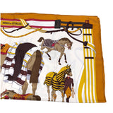 エルメス HERMES カレ90 RONDS DE MARCHE ブラウン シルク レディース スカーフ