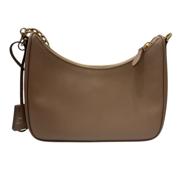 プラダ PRADA Re-Edition ショルダーバッグ 1BH204 ベージュ サフィアーノレザー レディース ショルダーバッグ