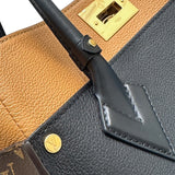 ルイ・ヴィトン LOUIS VUITTON オンマイサイドMM M53823 ブラウン　ブラック カーフレザー　PVC レディース ハンドバッグ