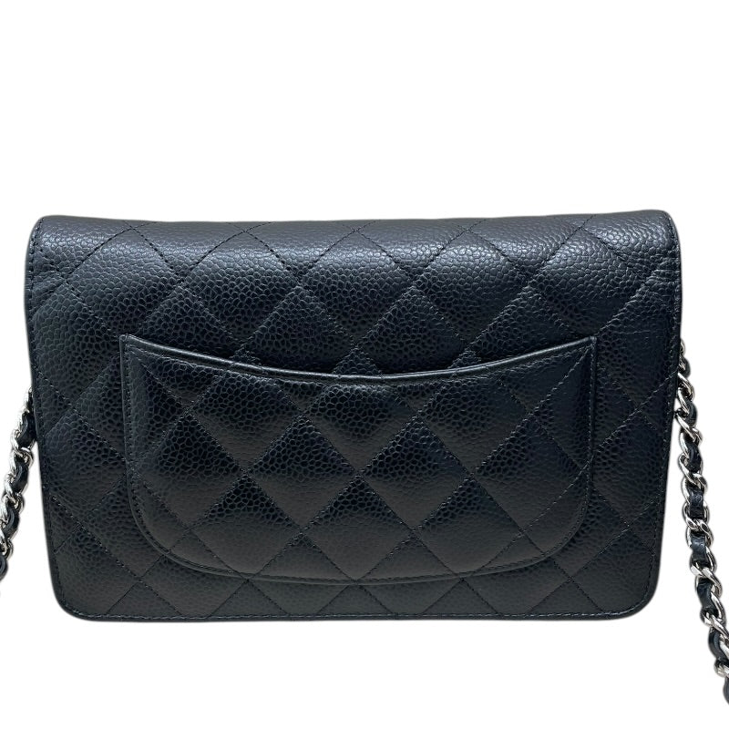 シャネル CHANEL マトラッセチェーンウォレット A33814 21番台 ブラック キャビア レディース ショルダーバッグ シャネル CHANEL マトラッセチェーンウォレット A33814 21番台