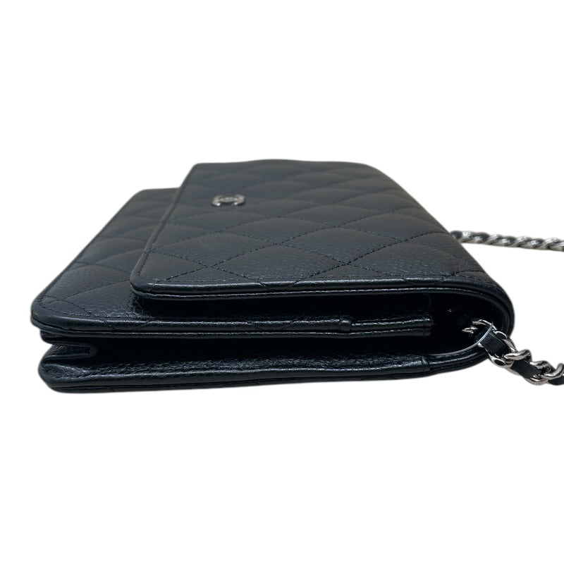 シャネル CHANEL マトラッセチェーンウォレット A33814 21番台 ブラック キャビア レディース ショルダーバッグ シャネル CHANEL マトラッセチェーンウォレット A33814 21番台