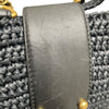 シャネル CHANEL ラフィアチェーンショルダー 10番台 ネイビー ゴールド金具 ラフィア レザー レディース ショルダーバッグ