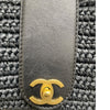 シャネル CHANEL ラフィアチェーンショルダー 10番台 ネイビー ゴールド金具 ラフィア レザー レディース ショルダーバッグ
