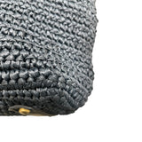 シャネル CHANEL ラフィアチェーンショルダー 10番台 ネイビー ゴールド金具 ラフィア レザー レディース ショルダーバッグ