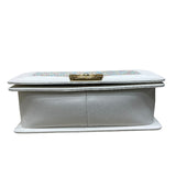 シャネル CHANEL ボーイシャネル25　Vステッチ A67086 27番台 ホワイト カーフスキン レディース ショルダーバッグ