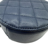シャネル CHANEL マトラッセラウンドチェーンショルダー AP0245 28番台 ネイビー キャビアスキン レディース ショルダーバッグ
