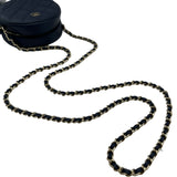 シャネル CHANEL マトラッセラウンドチェーンショルダー AP0245 28番台 ネイビー キャビアスキン レディース ショルダーバッグ