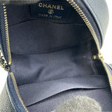 シャネル CHANEL マトラッセラウンドチェーンショルダー AP0245 28番台 ネイビー キャビアスキン レディース ショルダーバッグ