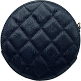 シャネル CHANEL マトラッセラウンドチェーンショルダー AP0245 28番台 ネイビー キャビアスキン レディース ショルダーバッグ