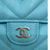 シャネル CHANEL マトラッセクラシックロングフラップウォレット AP0241 27番台 エメラルドグリーン ゴールド金具 キャビアスキン レディース 長財布