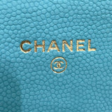 シャネル CHANEL マトラッセクラシックロングフラップウォレット AP0241 27番台 エメラルドグリーン ゴールド金具 キャビアスキン レディース 長財布