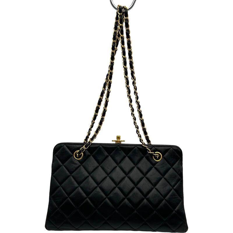 シャネル CHANEL ターンロックガマ口チェーンショルダー 4番台