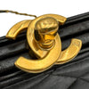シャネル CHANEL ターンロックガマ口チェーンショルダー 4番台 ブラック ゴールド金具 ラム レディース ショルダーバッグ
