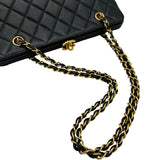 シャネル CHANEL ターンロックガマ口チェーンショルダー 4番台 ブラック ゴールド金具 ラム レディース ショルダーバッグ